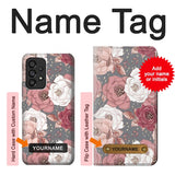 Samsung Galaxy A53 5G Hard Case Rose Floral Pattern with custom name