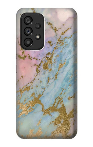 Samsung Galaxy A53 5G Hard Case Rose Gold Blue Pastel Marble Graphic Printed