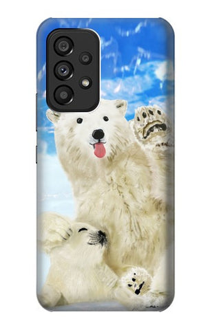Samsung Galaxy A53 5G Hard Case Arctic Polar Bear in Love with Seal Paint