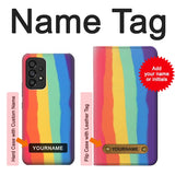 Samsung Galaxy A53 5G Hard Case Cute Vertical Watercolor Rainbow with custom name