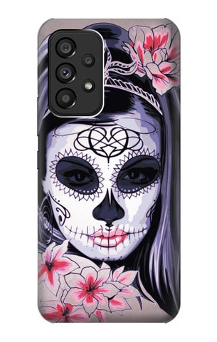 Samsung Galaxy A53 5G Hard Case Sugar Skull Steam Punk Girl Gothic