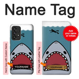 Samsung Galaxy A53 5G Hard Case Cartoon Shark Sea Diving with custom name