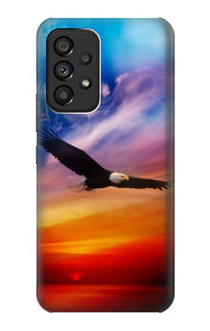 Samsung Galaxy A53 5G Hard Case Bald Eagle Flying Colorful Sky
