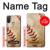  Moto G8 Power Hard Case Baseball with custom name