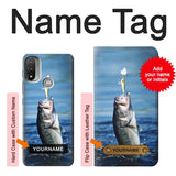  Moto G8 Power Hard Case Bass Fishing with custom name