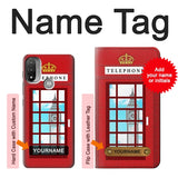  Moto G8 Power Hard Case England Classic British Telephone Box Minimalist with custom name