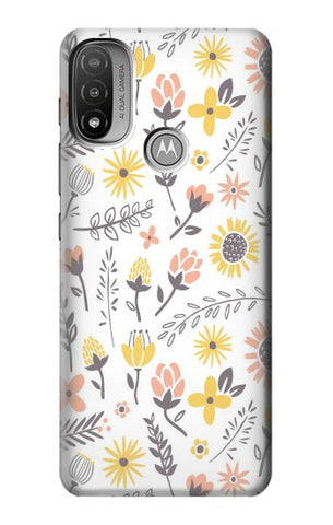  Moto G8 Power Hard Case Pastel Flowers Pattern