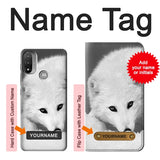  Moto G8 Power Hard Case White Arctic Fox with custom name