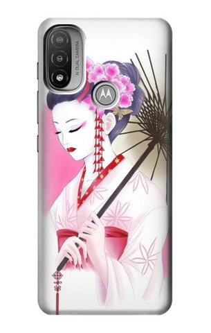  Moto G8 Power Hard Case Devushka Geisha Kimono