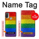  Moto G8 Power Hard Case Rainbow Gay LGBT Pride Flag with custom name