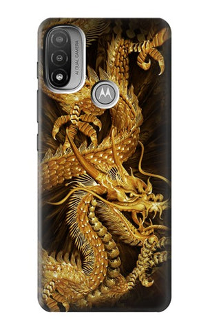  Moto G8 Power Hard Case Chinese Gold Dragon Printed