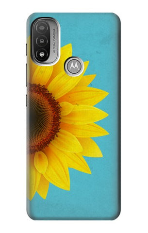  Moto G8 Power Hard Case Vintage Sunflower Blue