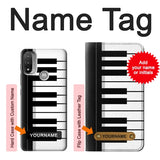  Moto G8 Power Hard Case Black and White Piano Keyboard with custom name