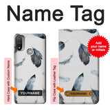  Moto G8 Power Hard Case Feather Paint Pattern with custom name