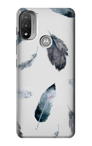  Moto G8 Power Hard Case Feather Paint Pattern