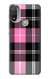  Moto G8 Power Hard Case Pink Plaid Pattern