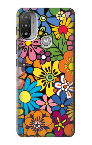  Moto G8 Power Hard Case Colorful Flowers Pattern