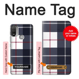  Moto G8 Power Hard Case Plaid Fabric Pattern with custom name