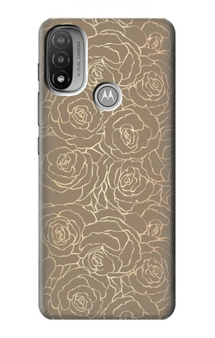  Moto G8 Power Hard Case Gold Rose Pattern