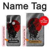  Moto G8 Power Hard Case Japan Flag Samurai with custom name