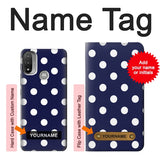  Moto G8 Power Hard Case Blue Polka Dot with custom name