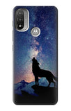  Moto G8 Power Hard Case Wolf Howling Million Star