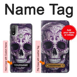  Moto G8 Power Hard Case Purple Sugar Skull with custom name