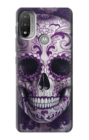  Moto G8 Power Hard Case Purple Sugar Skull