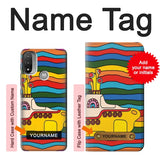  Moto G8 Power Hard Case Hippie Yellow Submarine with custom name