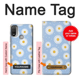  Moto G8 Power Hard Case Daisy Flowers Pattern with custom name