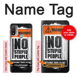  Moto G8 Power Hard Case No Stupid People with custom name