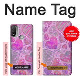  Moto G8 Power Hard Case Pink Love Heart with custom name