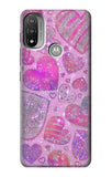  Moto G8 Power Hard Case Pink Love Heart