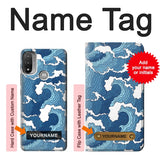  Moto G8 Power Hard Case Wave Pattern with custom name