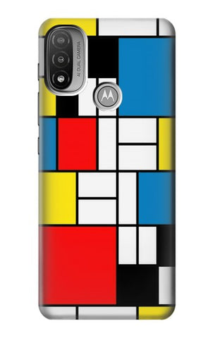  Moto G8 Power Hard Case Piet Mondrian Line Art Composition