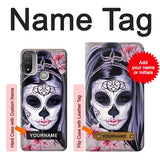  Moto G8 Power Hard Case Sugar Skull Steam Punk Girl Gothic with custom name