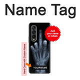 Samsung Galaxy Fold3 5G Hard Case X-ray Hand Middle Finger with custom name