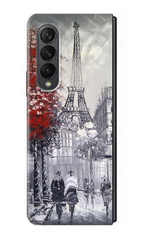 Samsung Galaxy Fold3 5G Hard Case Eiffel Painting of Paris