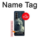 Samsung Galaxy Fold3 5G Hard Case White Wolf with custom name