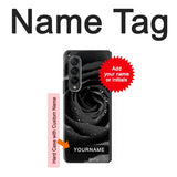 Samsung Galaxy Fold3 5G Hard Case Black Rose with custom name