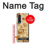 Samsung Galaxy Fold3 5G Hard Case Flower Floral Vintage Pattern with custom name