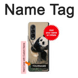 Samsung Galaxy Fold3 5G Hard Case Panda Fluffy Art Painting with custom name