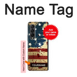 Samsung Galaxy Fold3 5G Hard Case Old American Flag with custom name