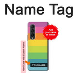 Samsung Galaxy Fold3 5G Hard Case Rainbow Pattern with custom name