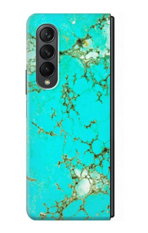 Samsung Galaxy Fold3 5G Hard Case Turquoise Gemstone Texture Graphic Printed