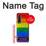 Samsung Galaxy Fold3 5G Hard Case Rainbow Gay LGBT Pride Flag with custom name