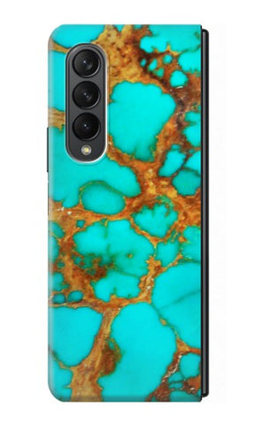 Samsung Galaxy Fold3 5G Hard Case Aqua Copper Turquoise Gems