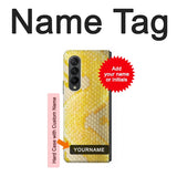 Samsung Galaxy Fold3 5G Hard Case Yellow Snake Skin with custom name