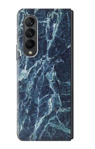 Samsung Galaxy Fold3 5G Hard Case Light Blue Marble Stone Texture Printed
