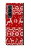 Samsung Galaxy Fold3 5G Hard Case Christmas Reindeer Knitted Pattern